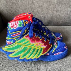RARE Adidas Jeremy Scott JS Wings CNY Sz 4.5 M / 5.5W Maximalist Hypebeast Satin